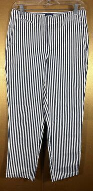 Lands End cotton twill striped pants size 6